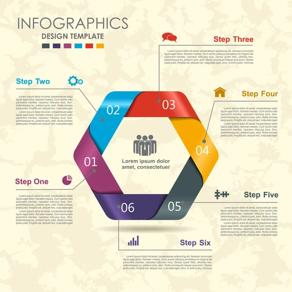 Modèle d'infographie. Peut être utilisé pour la mise en page du flux de travail, diagramme, options d'étape d'affaires, bannière, conception Web . — Image vectorielle