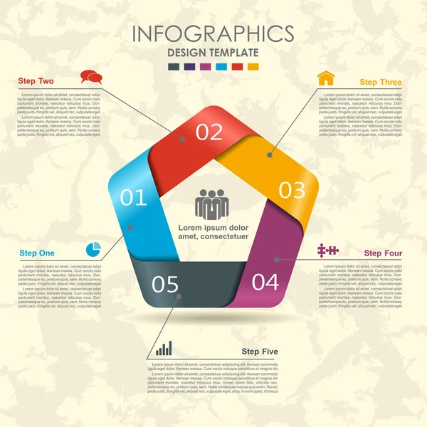 Modelo infográfico. Pode ser usado para layout de fluxo de trabalho, diagrama, opções de passo de negócios, banner, web design . — Vetor de Stock