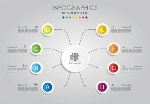 Modelo infográfico. Ilustração vetorial . — Vetor de Stock