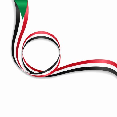 Sudan dalgalı bayrak arka plan. Vektör çizim.