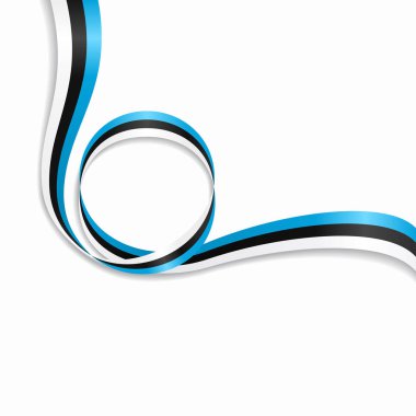 Estonya dalgalı bayrak arka plan. Vektör çizim.