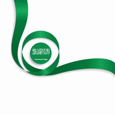 Suudi Arabistanlı dalgalı bayrak arka plan. Vektör çizim.