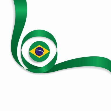 Brezilya dalgalı bayrağı arka plan. Vektör çizim.