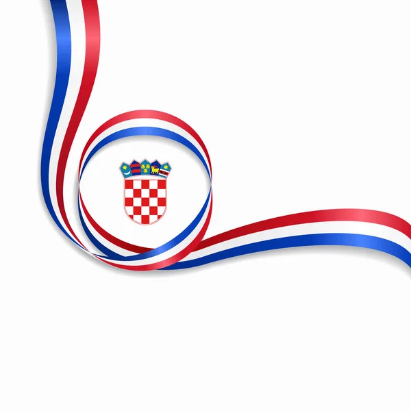 Kroatiska vågiga flagga bakgrund. Vektorillustration. — Stock vektor