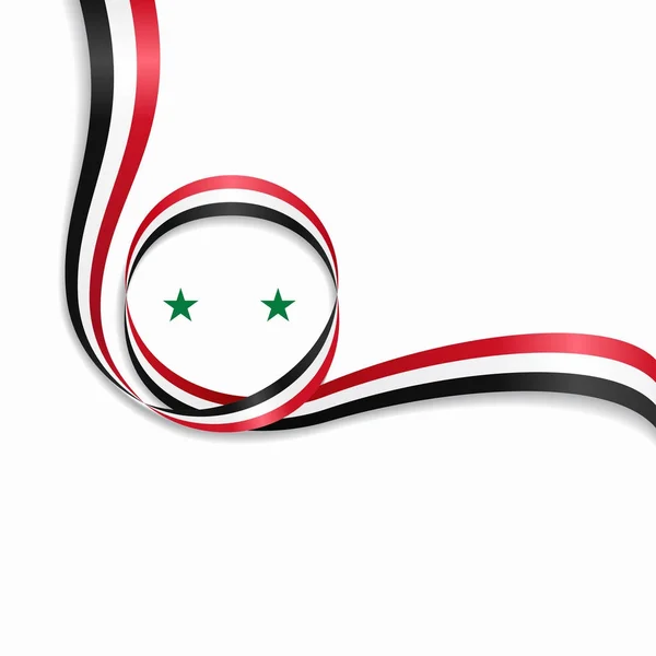 Fond du drapeau syrien ondulé. Illustration vectorielle . — Image vectorielle