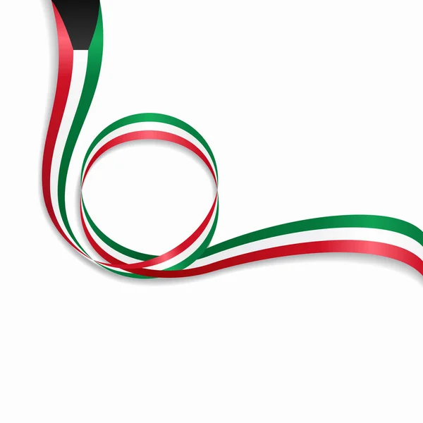 Fondo ondulado de la bandera kuwaití. Ilustración vectorial . — Archivo Imágenes Vectoriales