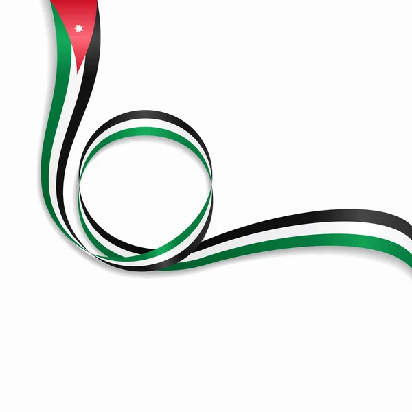 ヨルダンの波状の旗の背景。ベクトル図. — ストックベクタ