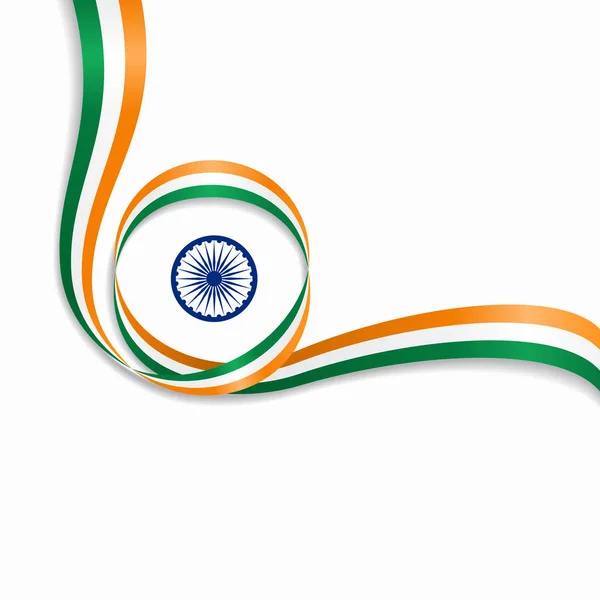 Indická vlajka vlnité pozadí. Vektorové ilustrace. — Stockový vektor