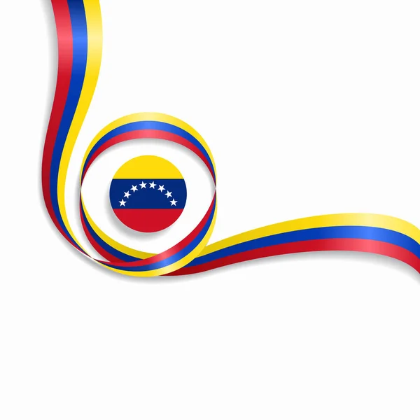 Venezuelanska vågiga flagga bakgrund. Vektorillustration. — Stock vektor