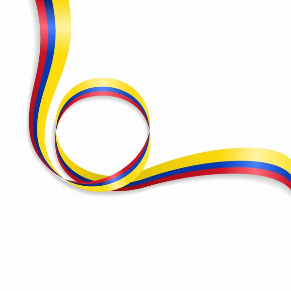 Colombiaanse golvende vlag achtergrond. Vectorillustratie. — Stockvector