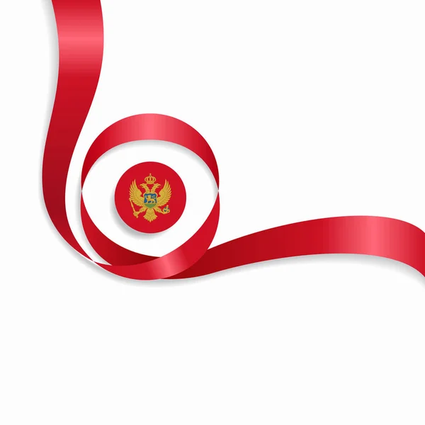 Bandeira ondulada montenegrina. Ilustração vetorial . — Vetor de Stock