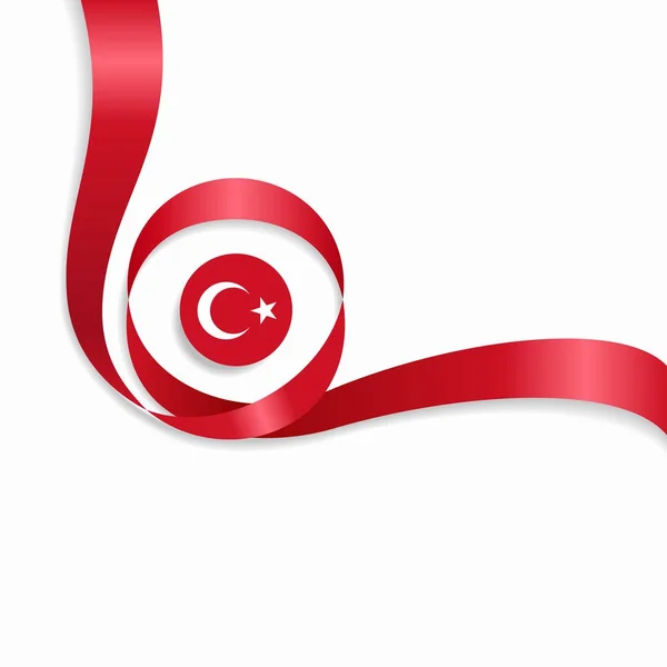 トルコの波状の旗の背景。ベクトル図. — ストックベクタ