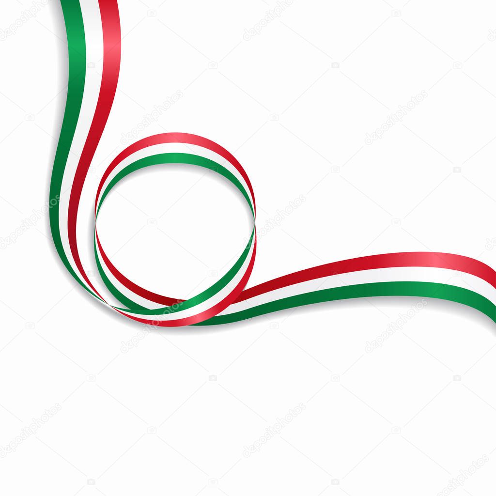 Hungarian wavy flag background. Vector illustration.