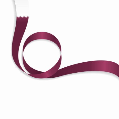 Katar dalgalı bayrak arka plan. Vektör çizim.