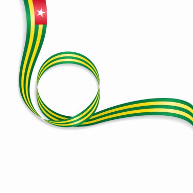 Togo dalgalı bayrak arka plan. Vektör çizim.