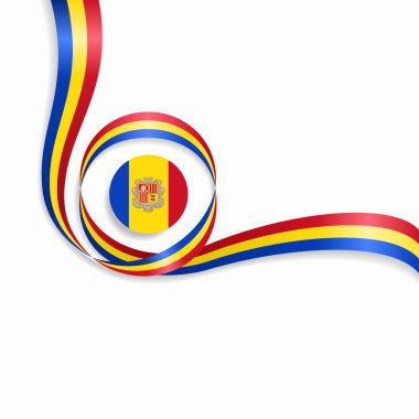 Andorra dalgalı bayrak arka plan. Vektör çizim.