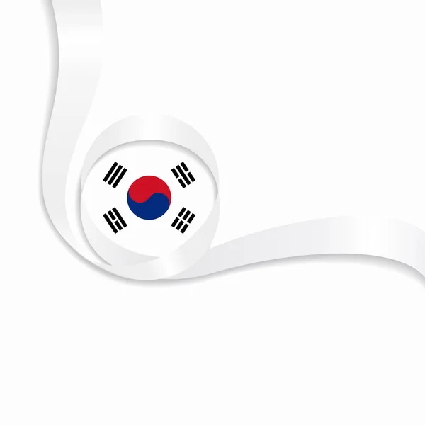 Sydkoreanska vågiga flagga bakgrund. Vektorillustration. — Stock vektor