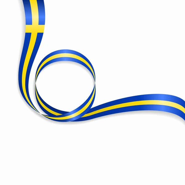 Swedish wavy flag background. Vector illustration. — Stock Vector