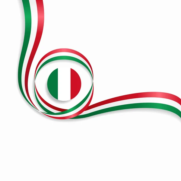 Fond du drapeau italien ondulé. Illustration vectorielle . — Image vectorielle
