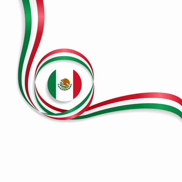 Mexikanische wellenförmige Flagge Hintergrund. Vektorillustration. — Stockvektor