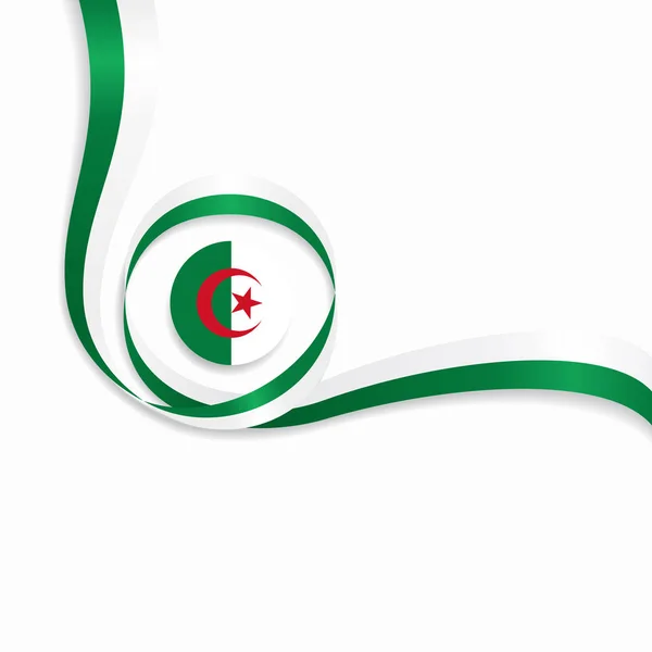 Algerian wavy flag background. Vector illustration. — Stock Vector