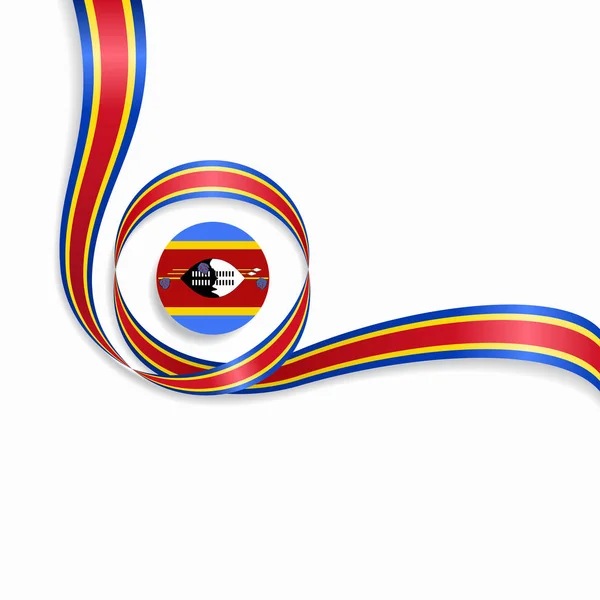 Szváziföld hullámos zászló háttér. Vektoros illusztráció. — Stock Vector