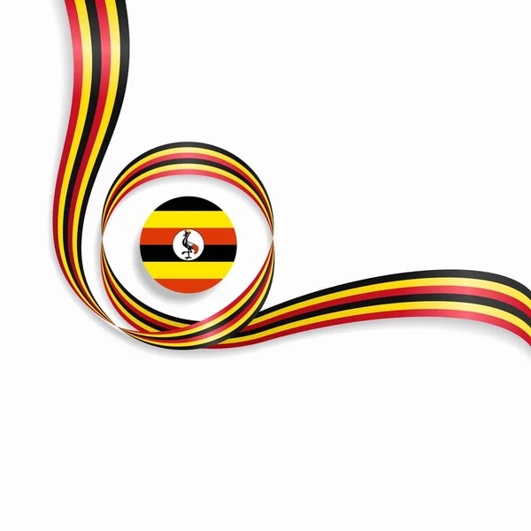 Ugandan wavy flag background. Vector illustration. — Stock Vector