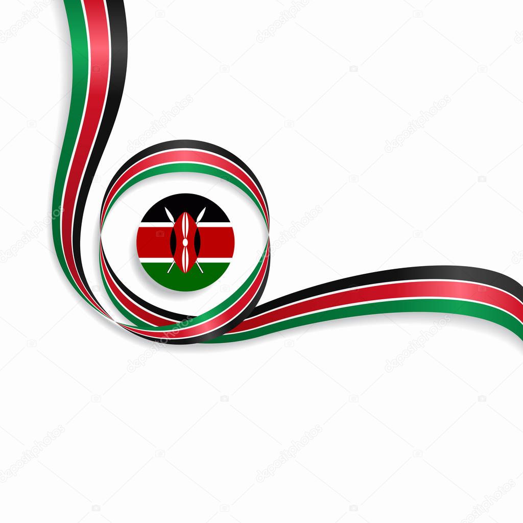 Kenyan wavy flag background. Vector illustration.