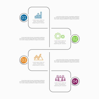 Infographic şablonu. Vektör çizim. İş akışı düzeni, diyagram, iş adım seçenekleri, afiş için kullanılabilir.