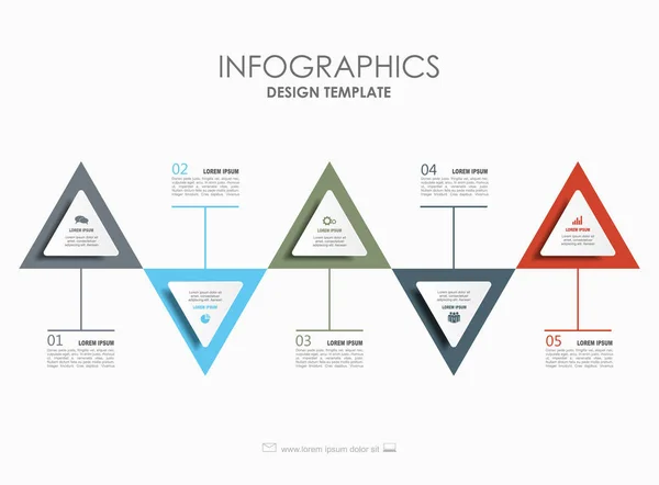 Modelo infográfico. Ilustração vetorial. Pode ser usado para layout de fluxo de trabalho, diagrama, opções de passo de negócios, banner . —  Vetores de Stock