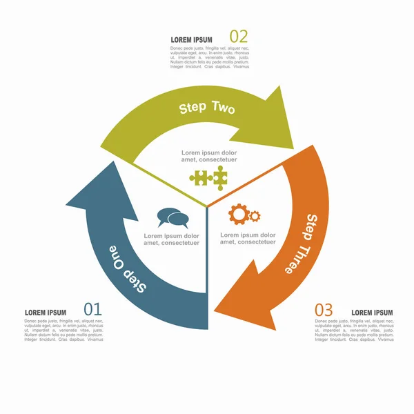 Plantilla infográfica. Ilustración vectorial. Se puede utilizar para el diseño del flujo de trabajo, diagrama, opciones de pasos de negocio, banner . — Archivo Imágenes Vectoriales