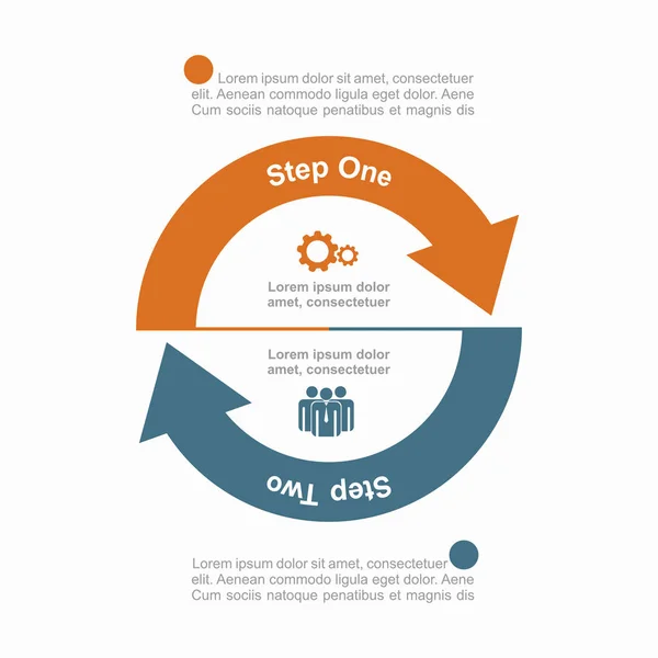 Modello infografico. Illustrazione vettoriale. Può essere utilizzato per layout del flusso di lavoro, diagramma, opzioni di passaggio aziendale, banner . — Vettoriale Stock