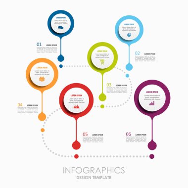 Infographic şablonu. Vektör çizim. Kullanılan iş akışı düzeni, diyagram, iş adım seçenekleri, banner, web tasarım için.