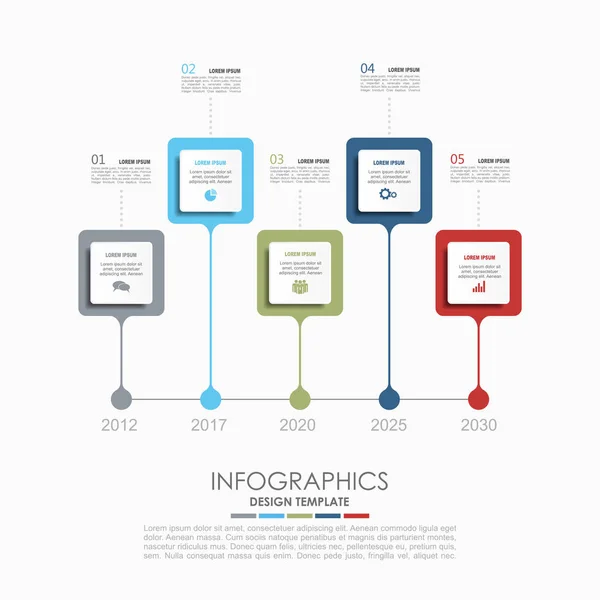 Infographic sjabloon. Vectorillustratie. Gebruikt voor de indeling van de werkstroom, diagram, zakelijke stap opties, banner, webdesign. — Stockvector