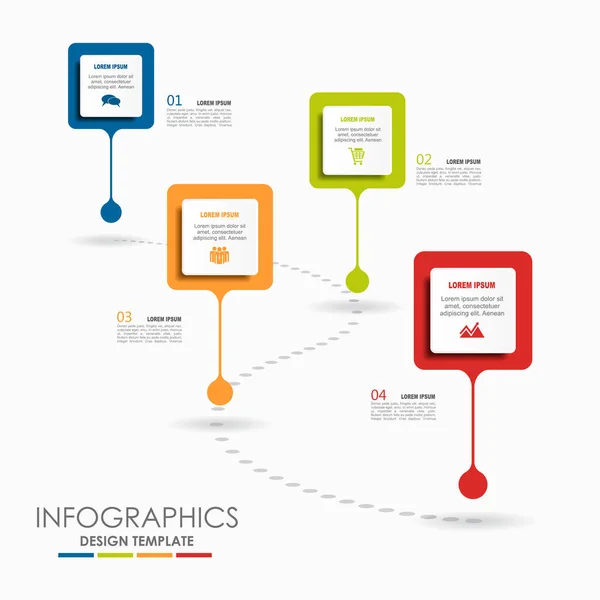 Plantilla infográfica. Ilustración vectorial. Utilizado para el diseño de flujo de trabajo, diagrama, opciones de pasos de negocio, banner, diseño web . — Vector de stock