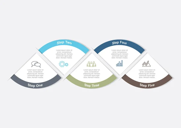 Plantilla infográfica. Ilustración vectorial. Utilizado para el diseño de flujo de trabajo, diagrama, opciones de pasos de negocio, banner, diseño web . — Archivo Imágenes Vectoriales