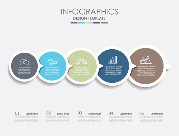 Infografika szablonu. Ilustracja wektorowa. Stosuje układ przepływu pracy, schemat, opcje kroku biznesu, baner, projektowanie stron internetowych. — Wektor stockowy