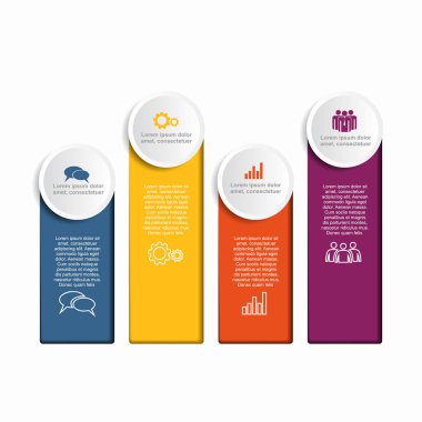 Infographic şablonu. Vektör çizim. İş akışı düzeni, diyagram, iş adım seçenekleri, afiş için kullanılabilir.