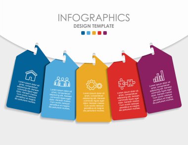 Infographic şablonu. Vektör çizim. İş akışı düzeni, diyagram, iş adım seçenekleri, afiş için kullanılabilir.