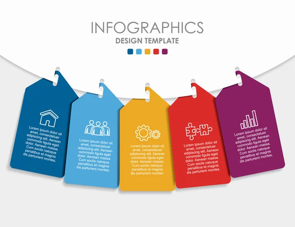 Plantilla infográfica. Ilustración vectorial. Se puede utilizar para el diseño del flujo de trabajo, diagrama, opciones de pasos de negocio, banner . — Archivo Imágenes Vectoriales