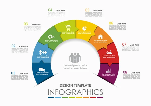 Infografik-Vorlage. Vektorillustration. kann für Workflow-Layout, Diagramm, Business-Schritt-Optionen, Banner verwendet werden. — Stockvektor