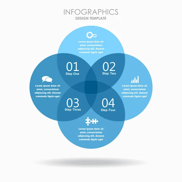 Plantilla infográfica. Ilustración vectorial. Se puede utilizar para el diseño del flujo de trabajo, diagrama, opciones de pasos de negocio, banner . — Vector de stock