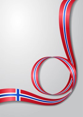 Norveç bayrağı dalgalı arka plan. Vektör çizim.