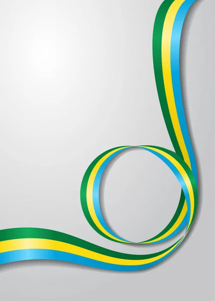 Gabon Flagge welligen Hintergrund. Vektorillustration. — Stockvektor