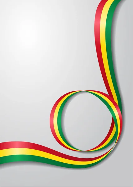 Bolivias flagga vågig bakgrund. Vektorillustration. — Stock vektor