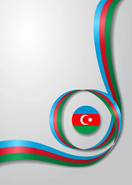 Latar belakang gelombang bendera Azerbaijan. Ilustrasi vektor . - Stok Vektor