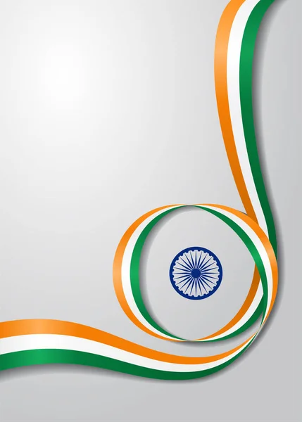 印度国旗波浪背景。矢量插图. — 图库矢量图片