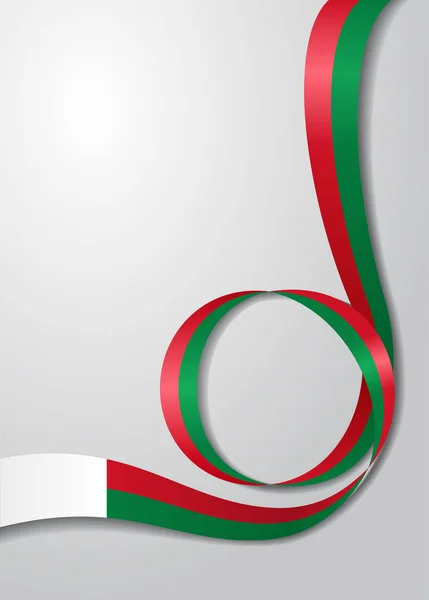 Bandera de Madagascar fondo ondulado. Ilustración vectorial . — Vector de stock
