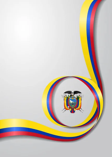 Ecuadorianischen Flagge welligen Hintergrund. Vektorillustration. — Stockvektor