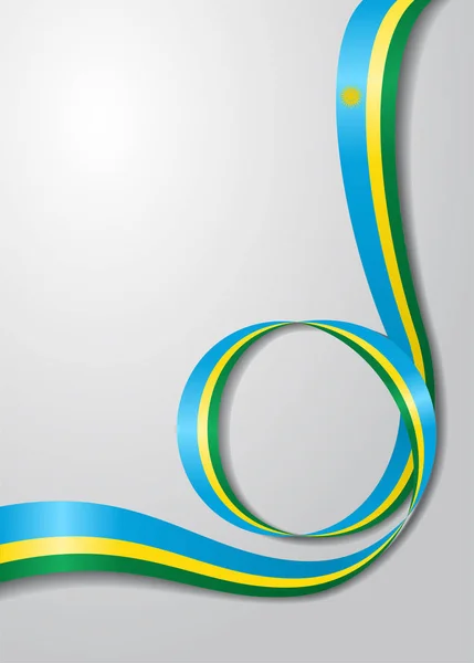 Rwandas flagga vågig bakgrund. Vektorillustration. — Stock vektor